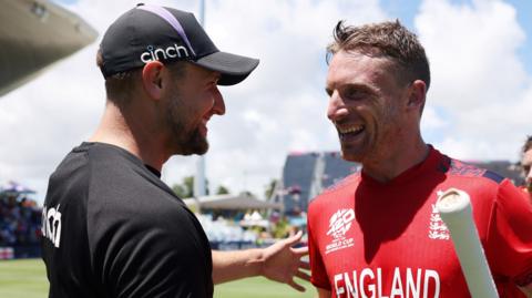 England players Liam Livingstone (left) and Jos Buttler (right)