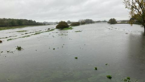 Radford Bank in Stafford which has flooded due to the River Sow