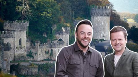 Ant and Dec and Gwyrch castle