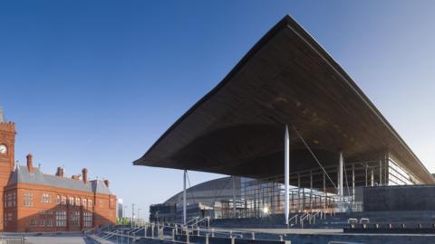 The Senedd building in Cardiff Bay.