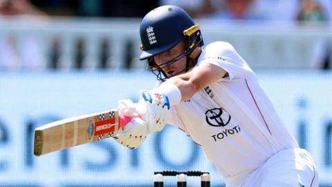 England batter Ollie Pope plays a shot