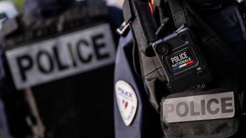 A photo of French police