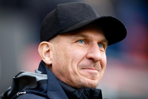 Bristol City boss Gerhard Struber stood on the touchline.