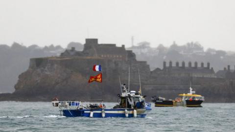 French fishing boats at the port of St Helier