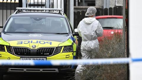 Forensics at the scene at Beatrice Road in Bangor in July 2021. Nigel Orr died at a property in Bangor in July 2021