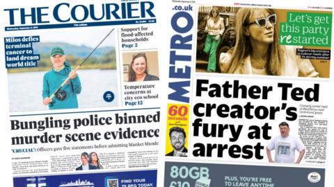 The Courier and Metro front pages