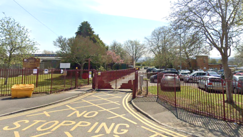 Entrance to Milford Junior School in Yeovil