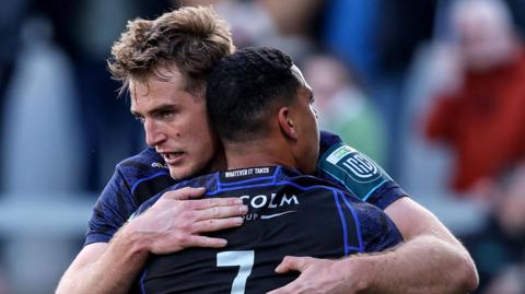Stafford McDowall scores a Glasgow try 