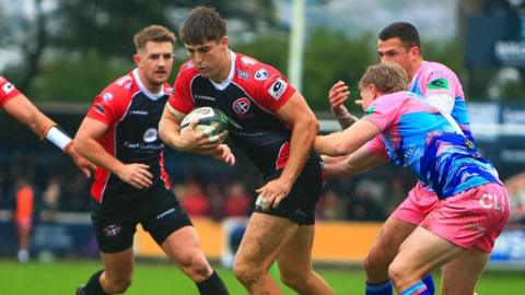 Action from Cornish Pirates v Doncaster Knights