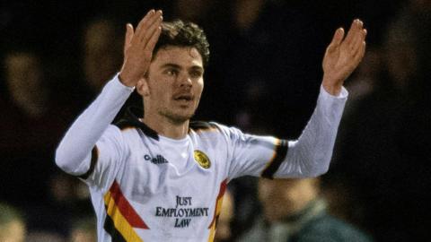 Partick Thistle scorer Ciaran McKenna celebrates