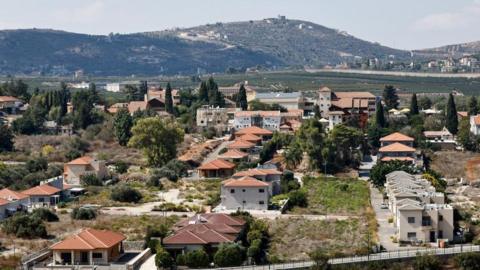 Metula in Israel seen from Lebanon