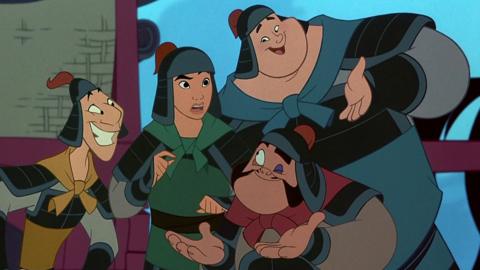 Ling, Mulan, Yao and Po in Mulan.