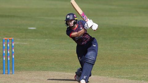 Gaby Lewis of Lancashire bats during the One Day Cup 
