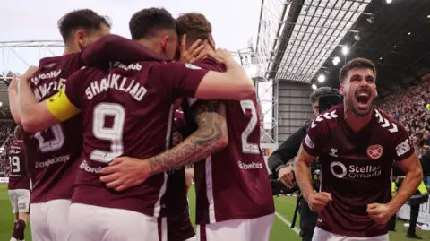 Hearts celebrate
