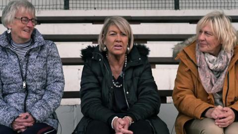 Former Scotland players Linda Kidd, Rose Reilly and Jean Hunter