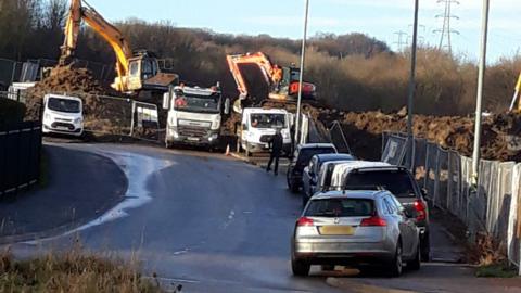 Cars at the site