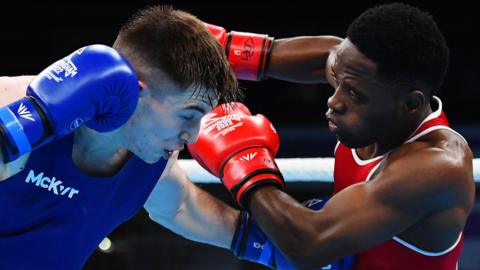 Jude Gallagher produced a skilful boxing performance to overcome Eswatini's Zweli Comfort Dlamini in his last-32 featherweight bout