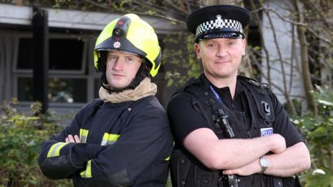Firefighter and police officer