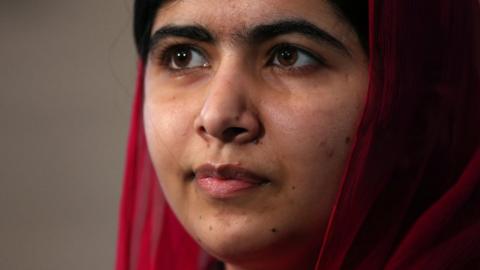 Close-up headshot of Malala Yousafzai from 2016 event