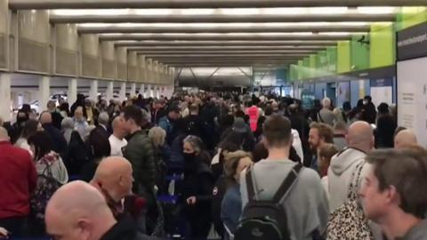 queues at Manchester Airport