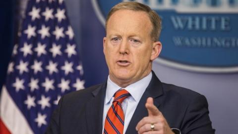 White House Press Secretary Sean Spicer speaks to the media during his daily briefing in the White House Press Briefing Room in Washington, DC, USA, 11 April 2017