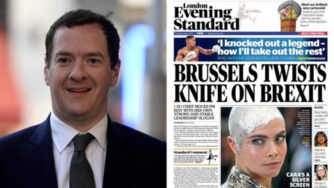 George Osborne, Evening Standard front page