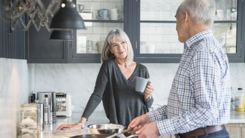 older couple in kitchen