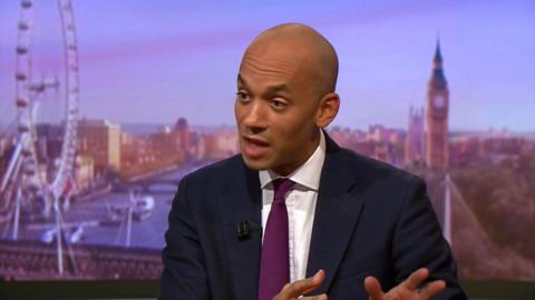 Chuka Umunna appearing on the Andrew Marr show