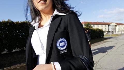 Sourdun schoolgirl in uniform - file pic