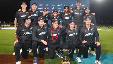 New Zealand with the ODI series trophy