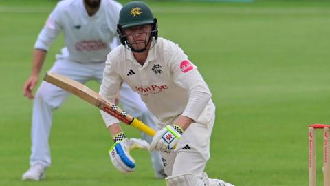 Lyndon James batting