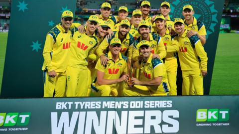 Australia with the ODI series trophy