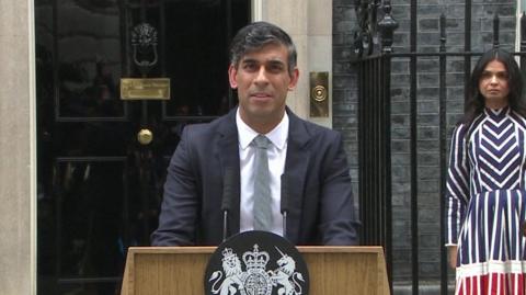 Rishi Sunak outside Downing Street