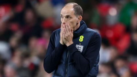 England manager Thomas Tuchel reacts during their 1-0 defeat by Japan