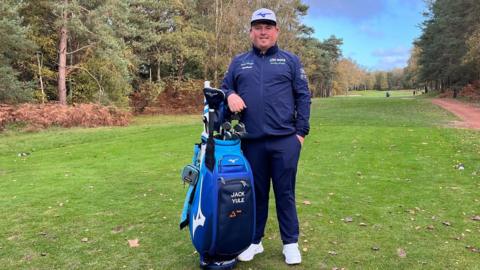 Jack Yule, pictured with his golf bag