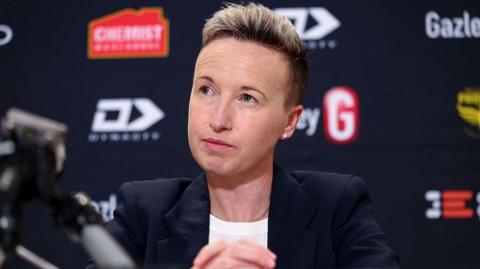 Beverly Priestman at a press conference
