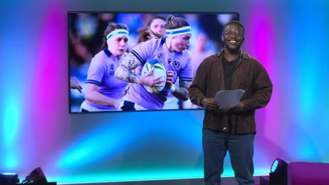 De-Graft on the Newsround set