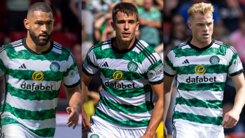 Celtic defenders Cameron Carter-Vickers, Maik Nawrocki and Stephen Welsh