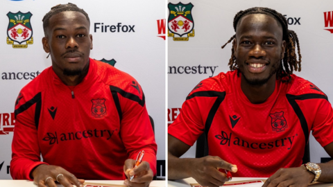 Wrexham's Jacques Ekomie (left) and Issa Kabore (right)