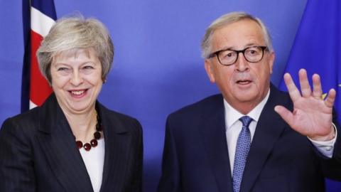 Theresa May and Jean-Claude Juncker