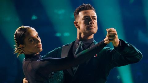Vicky Pattinson and partner Kai dance a Tango.