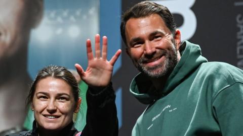 Katie Taylor with Eddie Hearn