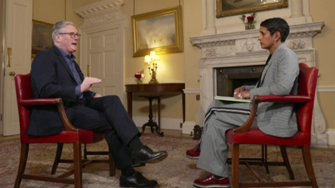 Prime Minister Sir Keir Starmer is interviewed by Naga Munchetty in Downing Street.