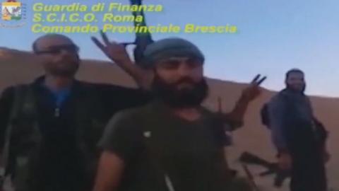 Screengrab from Italian police video of Nusra Front