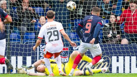 Ronan Hale scores for Ross County against Dundee United