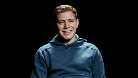 Giorgio Visioli looks on at a photoshoot for his upcoming fight