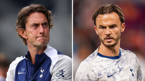 A split image of Thomas Frank and James Maddison