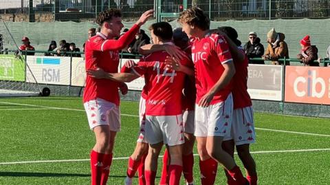 Jersey Bulls celebrate a goal