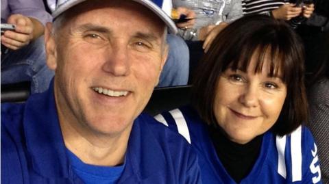 Vice-President Mike Pence and Second Lady Karen Pence at a Colts game