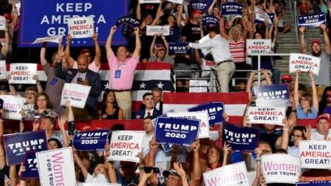 People at Trump rally